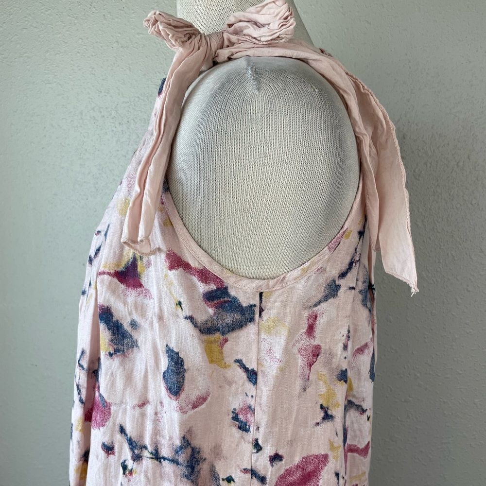 Bellambra Pink Linen Seeveless Midi Dress Size L EUC - Picture 4 of 8